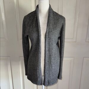 Tahari Heather Gray Pure Luxe Cashmere Cardigan Sweater